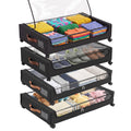 Artiss 4X Under Bed Storage Containers 48L Clothes Organiser Wheels Oxford Black